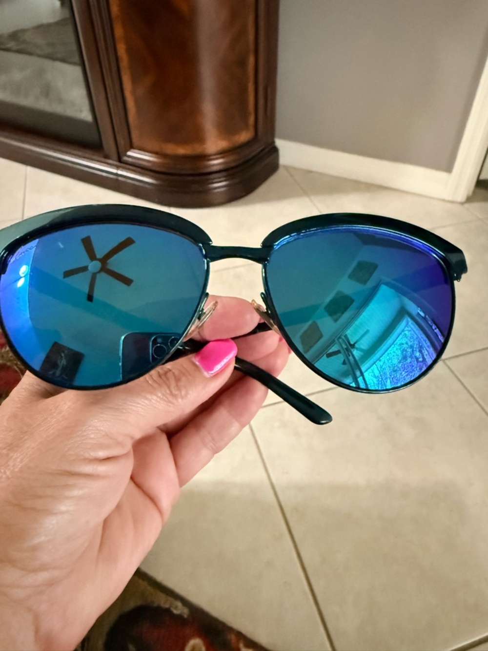 Gucci Blue Mirrored Cat-Eye Sunglasses